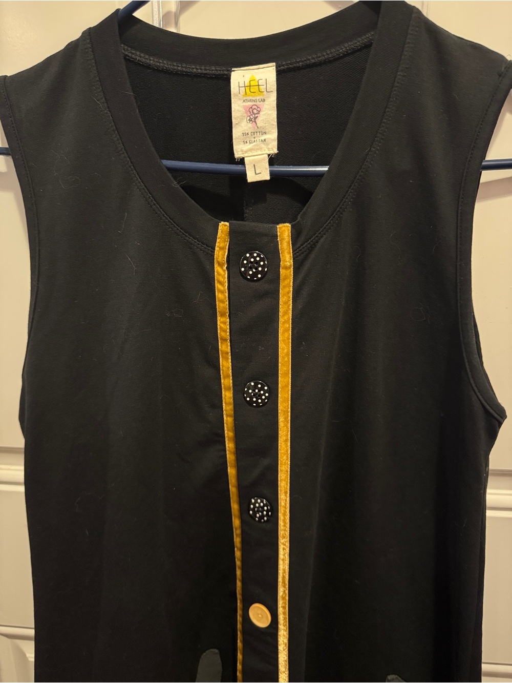 Modcloth x HEEL Athens Lab Deer Cloth Fabric Appliqué Dress Organic Cotton Sz L - Picture 4 of 12